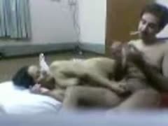 An oral job sex of a Pakistani Punjabi couple in the sideways 69 position